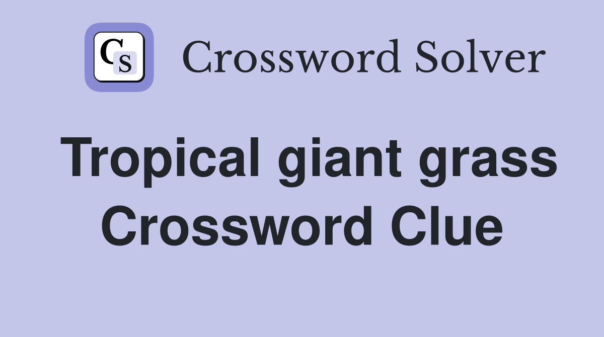Tropical giant grass Crossword Clue Answers Crossword Solver